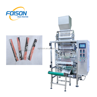 Máquina de envasado de gránulos de sellado trasero multilínea de accionamiento neumático completamente automático para productos químicos para azúcar, sal, café