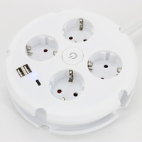 En Oferta, Regleta de Enchufes de 4 Vías con Estándar Europeo de 16 A, Puerto USB Tipo C, Conexión a Tierra, Uso Residencial, PC Ignífugo