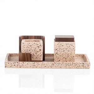 Quemador de Incienso Artístico Hecho a Mano Urban Glow Modern Terrazzo Sandalwood Bakhoor, Soporte para Incienso Religioso, Diseño Interior Contemporáneo, Eid - Product Image 1