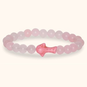 2025 Summer Beach Naturstein Perlen Armband Edelstein Elastisches Armband Sinnvolles Rosenquarz Delphin Armband für Frauen Männer - Product Image 6
