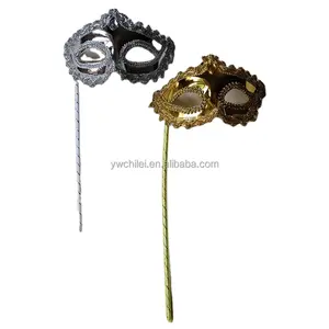 ליל כל הקדושים electroplated נסיכה עם מקל מחזיק מסכת masquerade ליידי ונציה מסכה