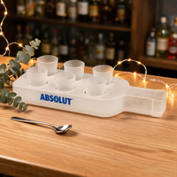 Support à verres à shot et porte-bouteilles en acrylique portable personnalisé à 6 compartiments pour présentation et rangement en bar