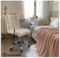 Chaise de bureau avec bras/roues pour étudiants pivotant en similicuir ordinateur domestique noir