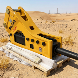 Martillo Hidráulico SOOSAN Amarillo con Cincel de 150 mm para Excavadoras de 25-30 Toneladas, Uso en Construcción, Tipo Triangular - Product Image 5