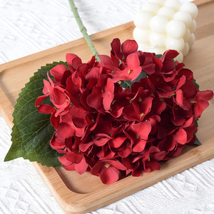 Feuilles d'hortensia artificielles <span class=keywords><strong>Macaron</strong></span> pour arrangement de mariage, décoration intérieure, fleur en soie, cadeau de Saint-Valentin en plastique - Product Image 3