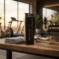 Bouteille shaker isotherme à double paroi en acier inoxydable de 24 oz, anti-fuite, pour protéines, idéale pour la salle de sport et le fitness