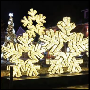 Décorations lumineuses de Noël pour extérieur, motif flocon de neige LED, pour la décoration des rues, des parcs, des centres commerciaux et des cours. - Product Image 3