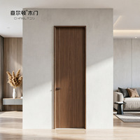 Porte d'appartement en bois massif, peinture à base d'eau, design moderne anti-déformation pour chambre résidentielle