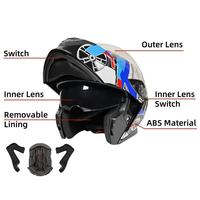 Casque de moto ouvert unisexe pour adulte, best-seller, nouveau, double visière, matériau ABS, casque de moto personnalisé, casque modulaire anti-choc