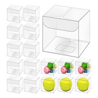 Boîtes à dragées transparentes en PET, boîtes en plastique transparentes rectangulaires pour chocolats, truffes, macarons, emballages pour fêtes de Noël et d'anniversaire