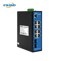 Switch PoE Industri 8-Port POE + 2 Port Fiber SFP Layer2+ Full Gigabit Managed DIN-rail Mendukung Redundansi STP/RSTP/MSTP/ERPS