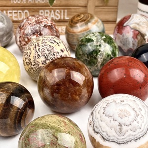 Boule de cristal artisanale en promotion, sphère de <span class=keywords><strong>pierre</strong></span> polie de haute qualité, décoration d'intérieur, boule énergétique pour la guérison et la méditation - Product Image 2