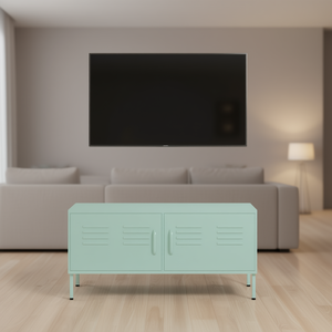 Mobile TV in Acciaio Verde Menta 41,3 X 13,8 X 19,7 cm, Arredamento Moderno Minimalista per Soggiorno con Spazio di Archiviazione - Product Image 2
