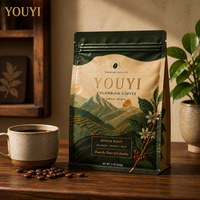 Sachets de café personnalisés imprimés, sachets à fermeture éclair, conception et impression sur mesure, emballage de café pour la vente au détail pour grains de café