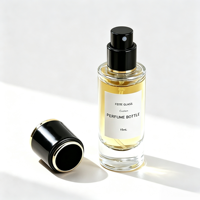 Flacon de parfum vide en verre de luxe 10ml/15ml/20ml/30ml avec couvercle noir et or, logo personnalisé sérigraphié, flacon personnalisé, boîte cadeau personnalisée