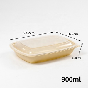 900ml Commercial Thickened Disposable Lunch Box <b>Clear</b> Lid PP Material Eco-friendly Fast Food Tableware Potato Chips Salad - Product Image 3