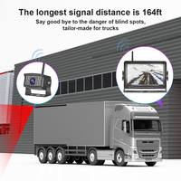 Caméra de recul sans fil AHD Podofo, étanche, enregistrement DVR + moniteur quad-split 7 pouces pour camion lourd, bus, remorque, camping-car