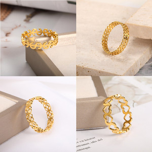Nouvelle bague en acier inoxydable pour femme, motif cœur creux avec symbole du dollar, personnalisable, style minimaliste, accessoire pour étudiante - Product Image 2