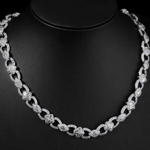 NUOYA سلسلة كوبية صغيرة فاخرة مرصعة بأربع أوراق البرسيم مع تصميم العين مكعب زركونيا مجوهرات الهيب هوب - Product Image 2