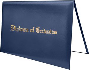 Couverture de diplôme universitaire personnalisée de haute qualité en cuir bleu Titulaire du certificat d'obtention du diplôme Logo A4 - Product Image 2