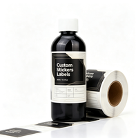 Bouteille liquide en PET opaque noire de 300 ml avec étiquettes autocollantes personnalisées pour l'emballage de liquides médicaux sensibles à la lumière