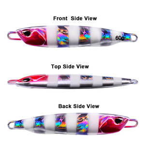 LureStorm Leurre de pêche artificiel dur en métal lumineux 10-60g, coulant pour eau salée, pour jigging en bateau, avec hameçon triple - Product Image 3