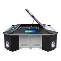 Centre de commande d'affaires établi de levage télécommandé présentoir électronique à double commande Console en métal à grand écran