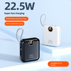 Banco de Energía de Carga Rápida de 20000 mAh y 22.5 W en Oferta, Cable Integrado, Pantalla Digital Redonda, Gran Capacidad - Product Image 2