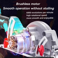 Scie circulaire sans fil sans balais avec batterie au lithium 21V, profondeur de coupe maximale de 55 mm pour la coupe du bois et du métal, usage industriel et bricolage