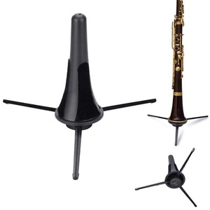Support pour clarinette et oboe, <span class=keywords><strong>en</strong></span> <span class=keywords><strong>plastique</strong></span> noir et métal, pliable, avec trépied - Product Image 2