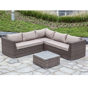 Thiết Kế Hiện Đại Đồ Nội Thất Ngoài Trời Vườn <span class=keywords><strong>Wicker</strong></span> Góc Sofa <span class=keywords><strong>Set</strong></span> Chất Lượng Mây Vườn Nội Thất 4 Mảnh Bộ Cắt - Product Image 3