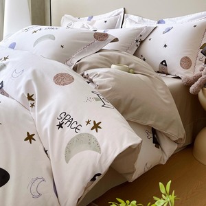 Windmill Jasmine Kids Bedding Set 4-Piece Pure Cotton Space Print Duvet Cover For Children's Room - Product Image 1