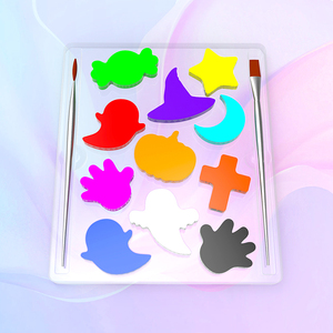 Kit de <span class=keywords><strong>Pintura</strong></span> Facial de Halloween Activada por Agua, Paleta de <span class=keywords><strong>Pintura</strong></span> Facial de <span class=keywords><strong>Fantasma</strong></span> para Cosplay con Plantillas - Product Image 2