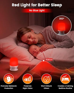 Lampes de chevet pour enfants à lumière rouge douce, à intensité variable, modernes, rechargeables par USB, lampes de nuit pour chambre à coucher, salon - Product Image 2