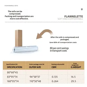 Set divano cubo quadrato <span class=keywords><strong>Piemonte</strong></span> per piccoli appartamenti con combinazione transfrontaliera divano a compressione sottovuoto in spugna - Product Image 6