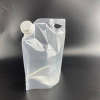 5 sacs d'emballage alimentaire en plastique de poche de bec de sac de café de l'eau de Lgallon doypack avec la poche transparente de bec de poignée