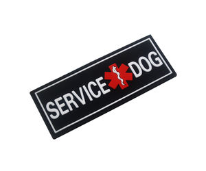 SERVICE <span class=keywords><strong>DOG</strong></span>戦術PVCゴム長方形レスキュースネークレター黒ゴムパッチスティックバッグ帽子ショルダーアップリケスティック - Product Image 5