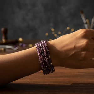 Amethyst Beaded Bracelets Bohemian Style Unisex Jewelry <b>Gift</b> <b>Purple</b> Stone Bracelet Stackable Fashion Accessory - Product Image 3
