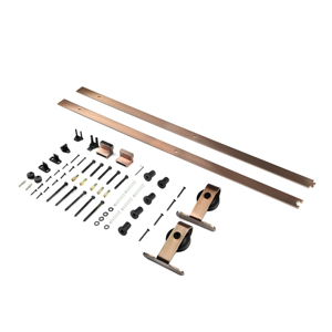 Rieles y Rodillos Superiores de Acero WEKIS para Puertas Correderas de Granero en Cobre Antiguo, Ideales para Cocina y Sala de Estar - Product Image 2