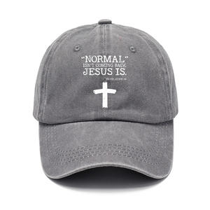 Normale Ins 'T Coming Back Jezus Is Grappige Christelijke Baseballpet Vader Hoed Verstelbare Vintage Voor Dames Mannen Unisex <span class=keywords><strong>Trucker</strong></span> Hoeden - Product Image 4