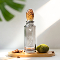 Flacon vaporisateur de parfum en verre gris vide de 80 ml, série pétales de fleurs, contenants cosmétiques scellés
