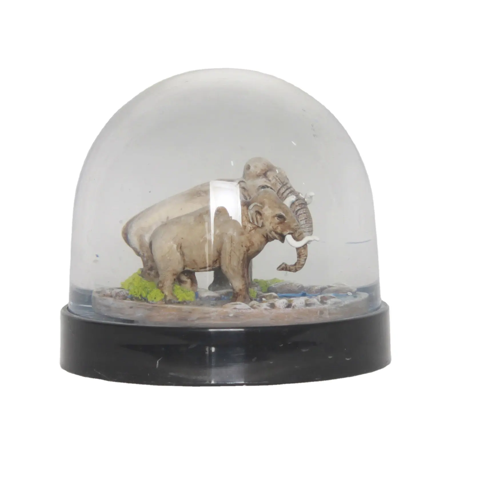 프로모션 선물 맞춤형 수지 동물 모양 물 스노우 글로브 동물원 기념품 코끼리 디자인 스노우 볼