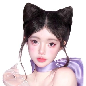 Pinza para el pelo con orejas de gato y doble moño, cola de caballo de alambre resistente al calor, para cualquier forma de rostro y cualquier tono de piel - Product Image 5