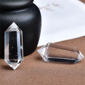 Prisma hexágono de cristal <span class=keywords><strong>natural</strong></span>, branco, cristal, ponta dupla, fornecimento de enfeites de cristal de energia <span class=keywords><strong>natural</strong></span> - Product Image 6