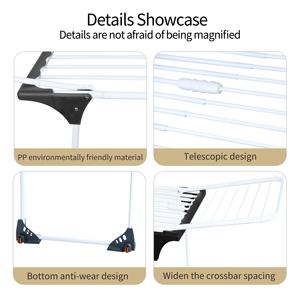 Stendibiancheria verticale estesa personalizzabile stendibiancheria pieghevole multifunzionale in metallo portasciugamani per la casa - Product Image 2