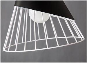 Lámpara colgante de madera tallada rústica simple con jaula de pájaros, lámpara de araña decorativa moderna para el hogar - Product Image 6