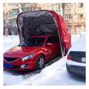 Abri de voiture rétractable et pliable, <span class=keywords><strong>garage</strong></span> portable, structure en acier inoxydable, toit en tissu Oxford 600D, pour stationnement extérieur - Product Image 5