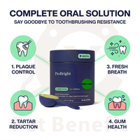 Polvo Dental para Mascotas de Marca Privada OEM ODM, Refrescante del Aliento para Perros, Limpiador Dental Probiótico con Algas Marinas, Romero y Suplementos Verdes