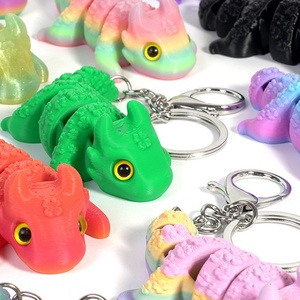 Porte-clés Dragon porte-bonheur en plastique imprimé en 3D, jouet anti-stress pour enfants, figurine cadeau - Product Image 1