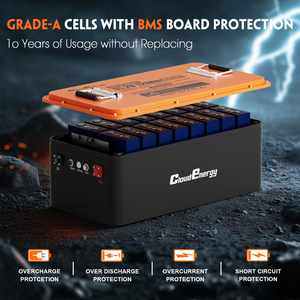 Batterie de chariot de <span class=keywords><strong>golf</strong></span> Cloudenergy GFS48-120R 51.2V 120Ah LiFePO4 avec BMS 250A, application et écran tactile, 6000+ cycles, -20~60°C - Product Image 3
